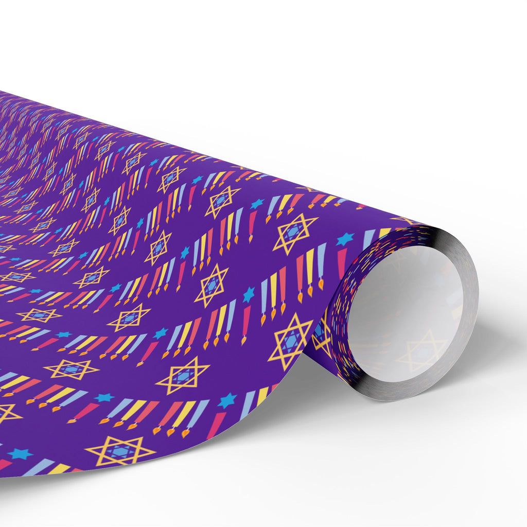 Hanukkah Candle Celebration Wrapping Paper | Holiday Gift Wrapping Paper Roll
