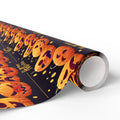 Halloween Pumpkin Lineup Wrapping Paper | Holiday Gift Wrapping Paper Roll