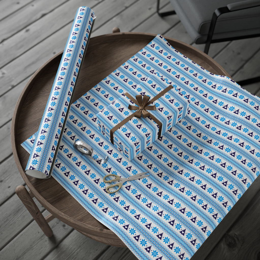 Christmas Ugly Blue Trees Wrapping Paper | Holiday Gift Wrapping Paper Roll