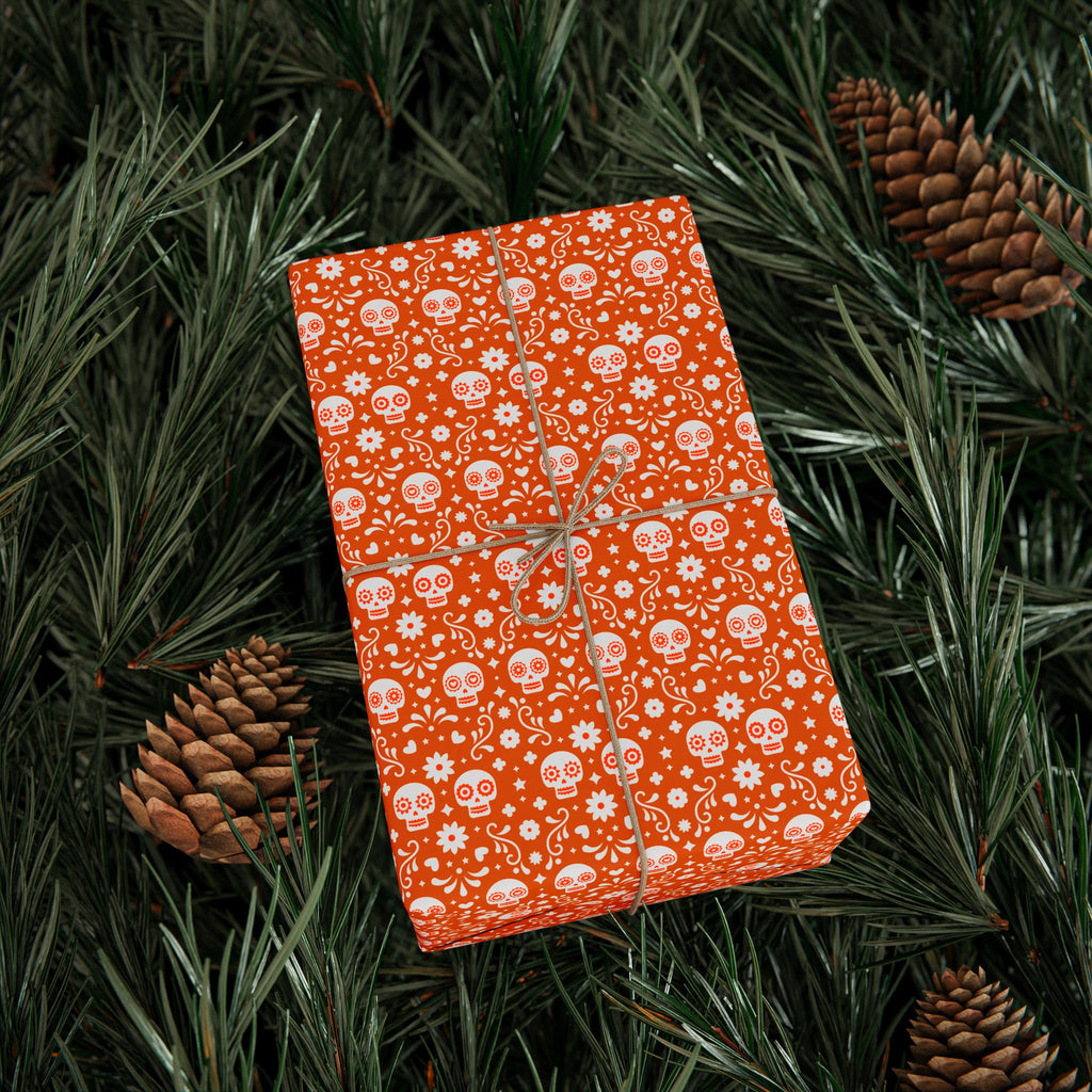 Day of the Dead Citrus Skulls Wrapping Paper | Holiday Gift Wrapping Paper Roll