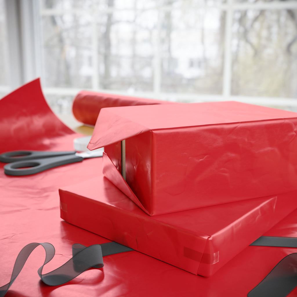 Solid Red Wrapping Paper - Holiday Gift Wrapping Paper Roll