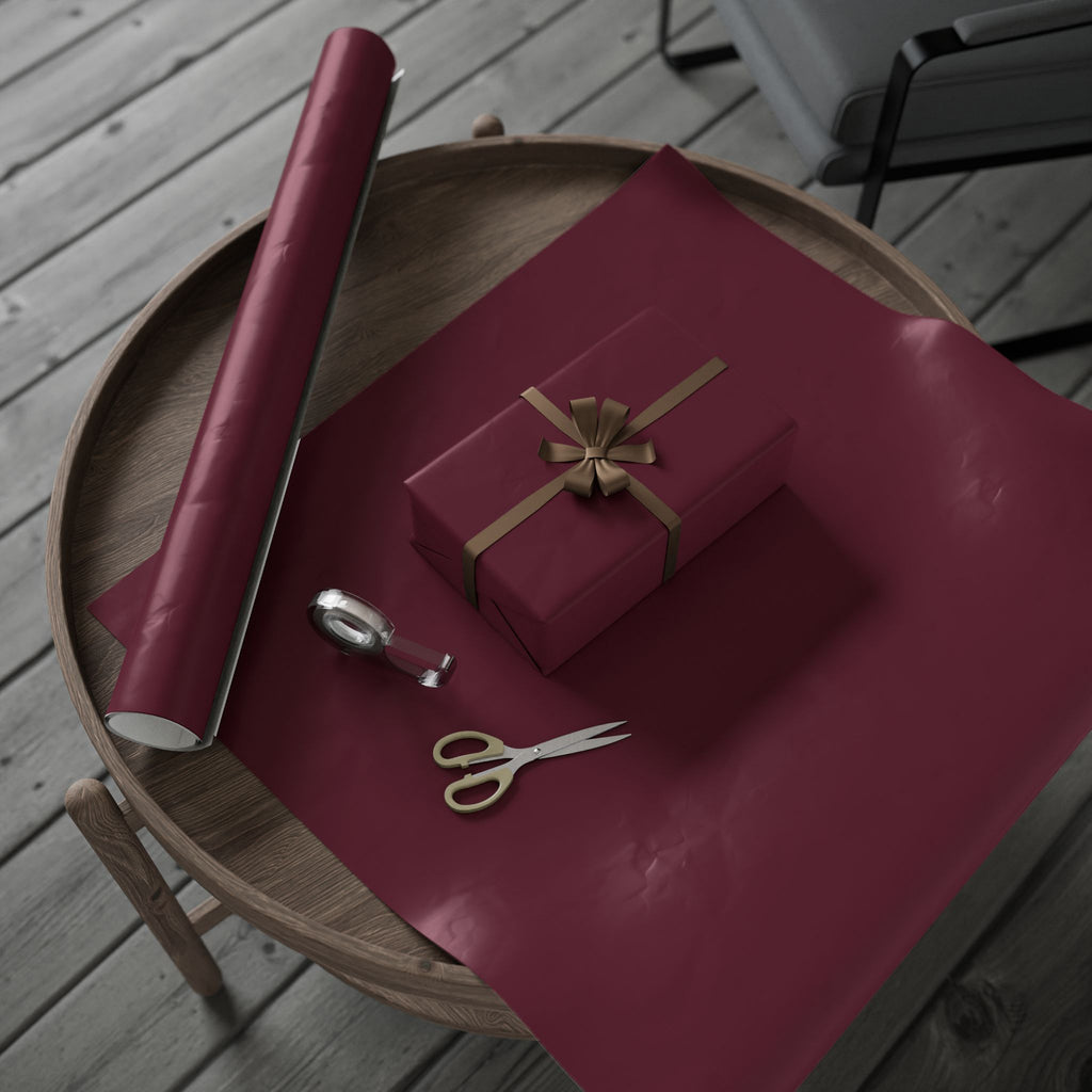 Solid Burgundy Wrapping Paper - Holiday Gift Wrapping Paper Roll