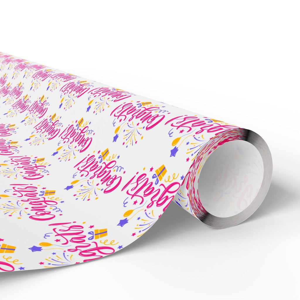 Congratulations Wrapping Paper Design 002 - Holiday Gift Wrapping Paper Roll