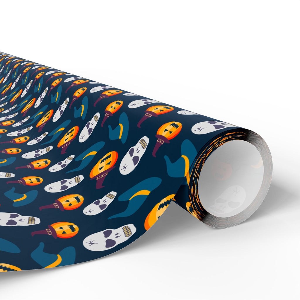 Halloween Spooky Skulls Wrapping Paper | Holiday Gift Wrapping Paper Roll