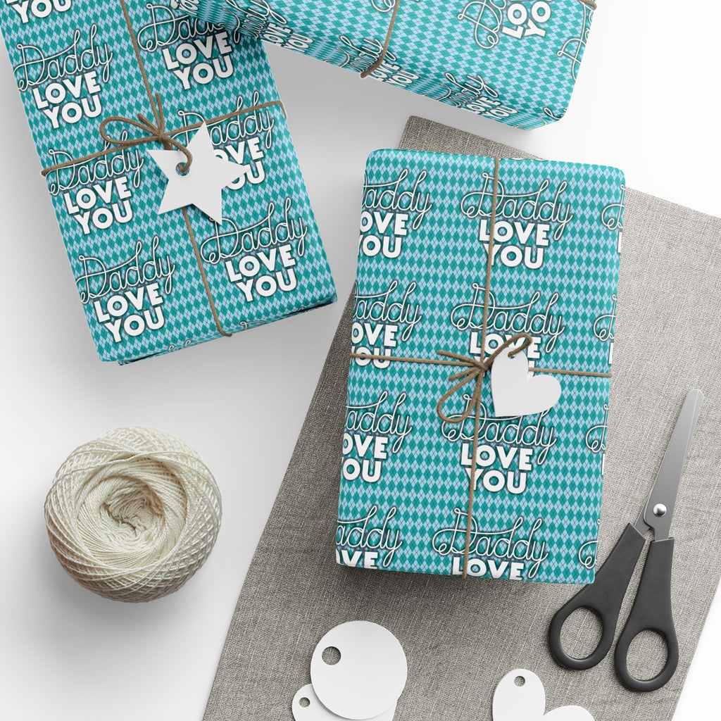 Father's Day Daddy Love Wrapping Paper - Holiday Gift Wrapping Paper Roll