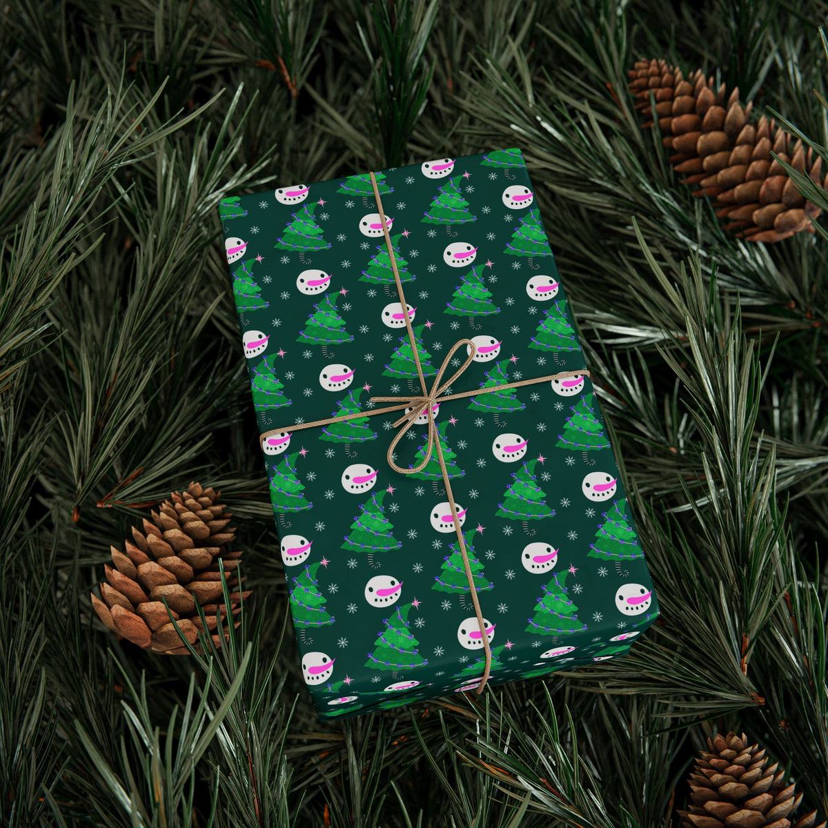 Christmas Carrot Nosed Snowman Wrapping Paper | Holiday Gift Wrapping Paper Roll