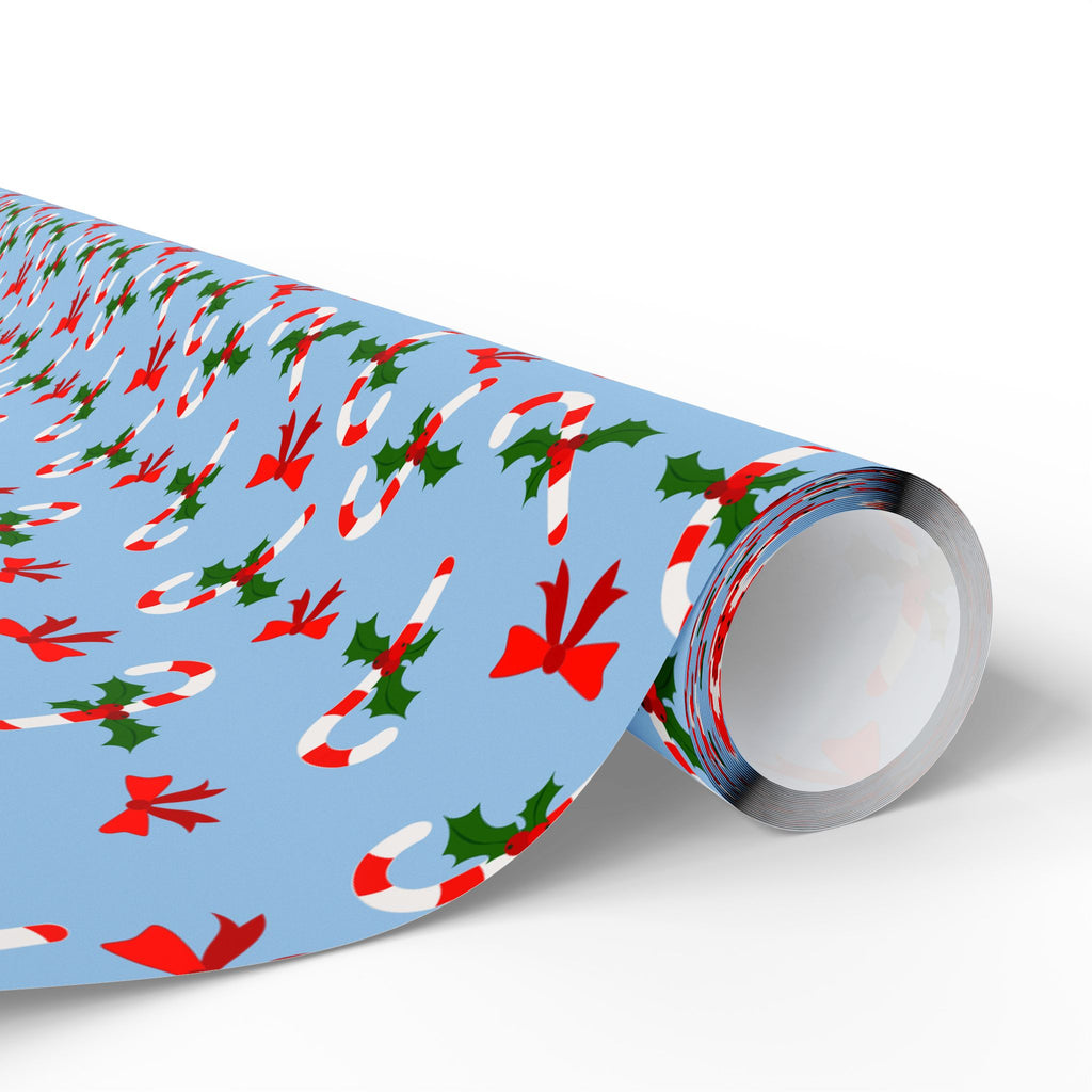 Christmas Candy Cane Ribbons Wrapping Paper | Holiday Gift Wrapping Paper Roll