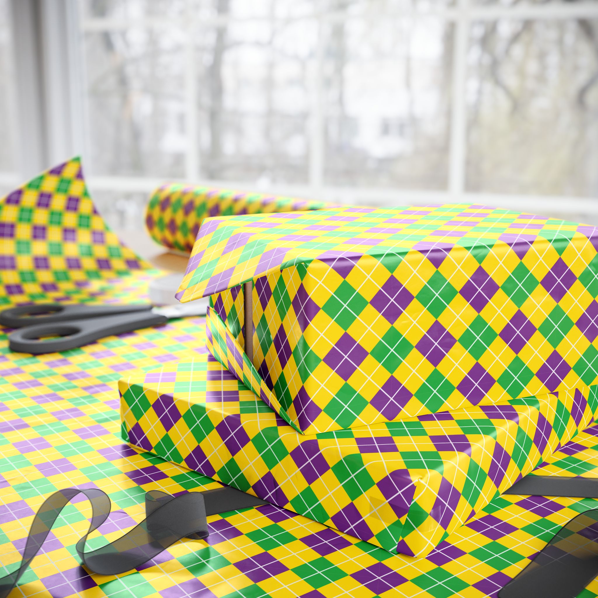 Argyle Design 005 Wrapping Paper - Holiday Gift Wrapping Paper Roll