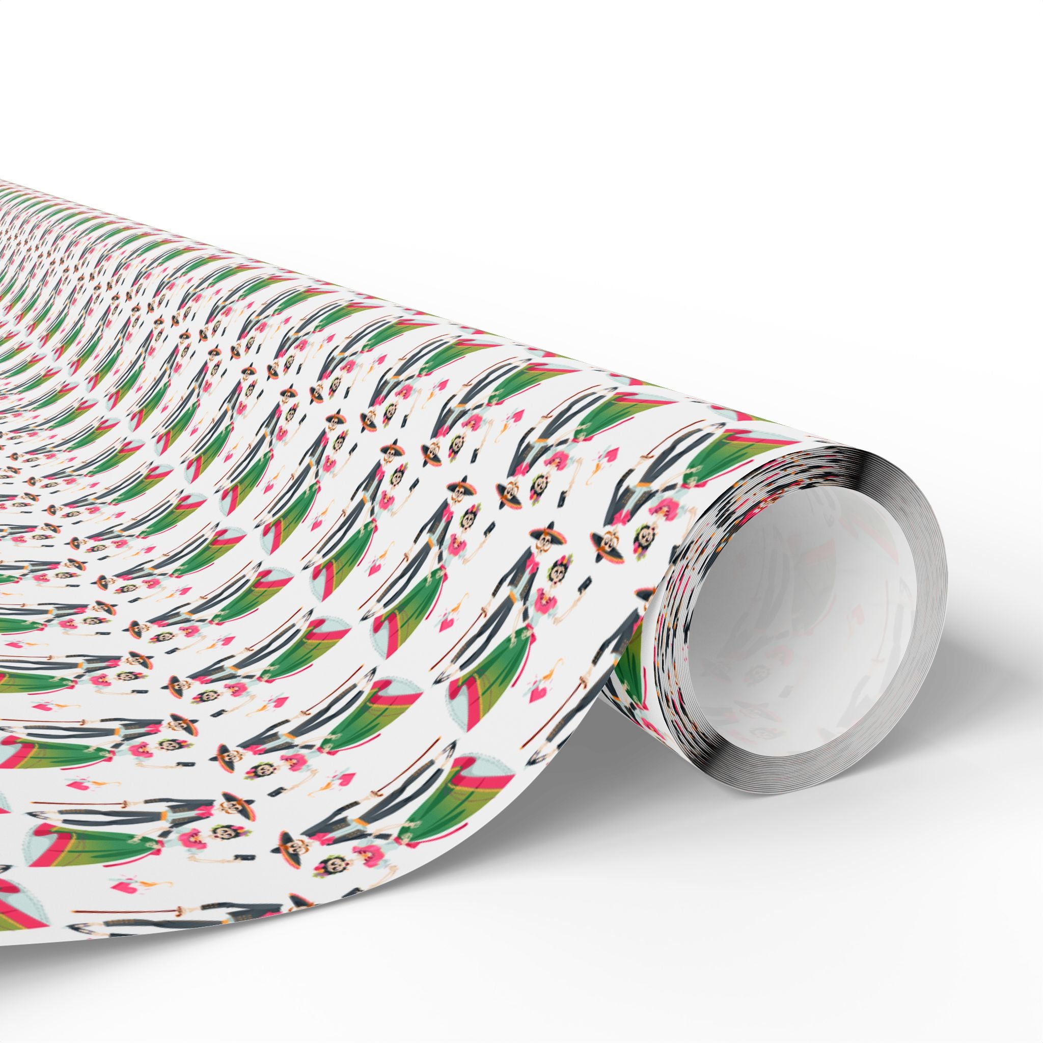 Day of the Dead Skeleton Selfie Wrapping Paper | Holiday Gift Wrapping Paper Roll