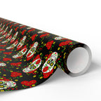 Day of the Dead Red Roses Wrapping Paper | Holiday Gift Wrapping Paper Roll