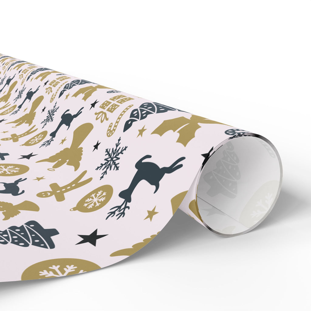 Christmas Reindeer Angels Wrapping Paper | Holiday Gift Wrapping Paper Roll
