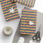 Gay Pride Bold Rainbow Script Wrapping Paper Design | Holiday Gift Wrapping Paper Roll