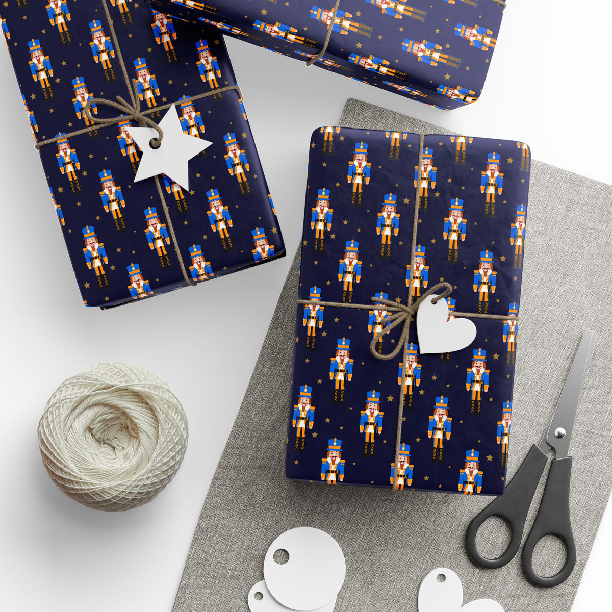 Christmas Blue Nutcracker Wrapping Paper | Holiday Gift Wrapping Paper