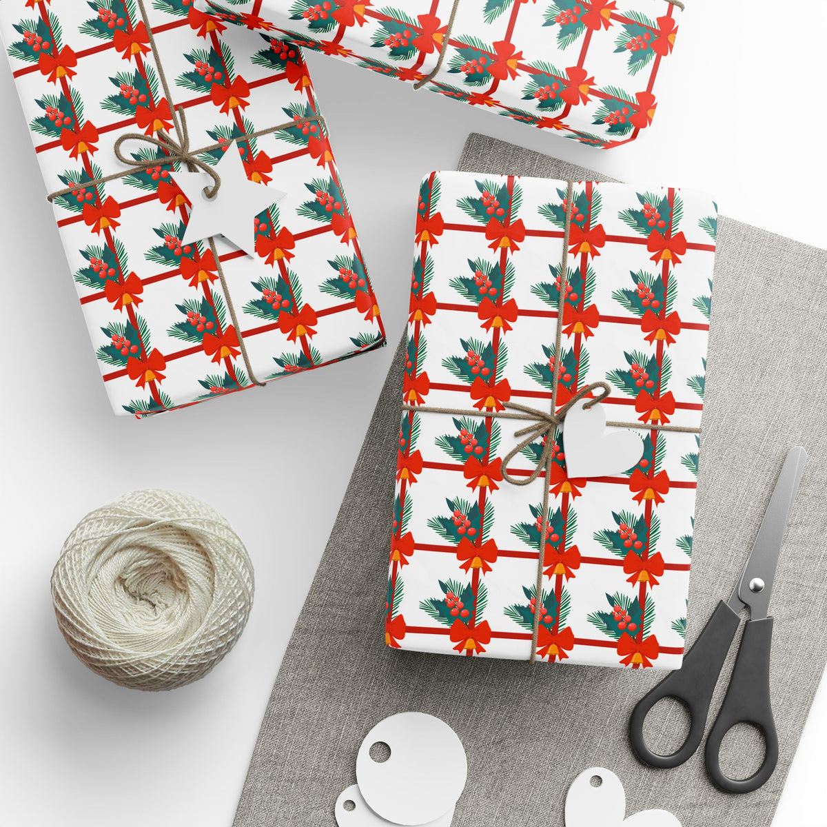 Christmas Gift Bows Wrapping Paper | Holiday Gift Wrapping Paper Roll