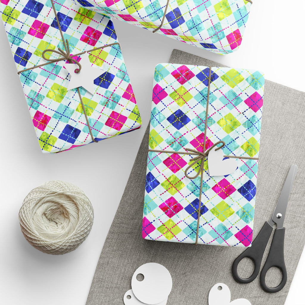 Argyle Design 039 Wrapping Paper - Holiday Gift Wrapping Paper Roll
