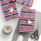4th of July Horizontal Fireworks Wrapping Paper | Holiday Gift Wrapping Paper