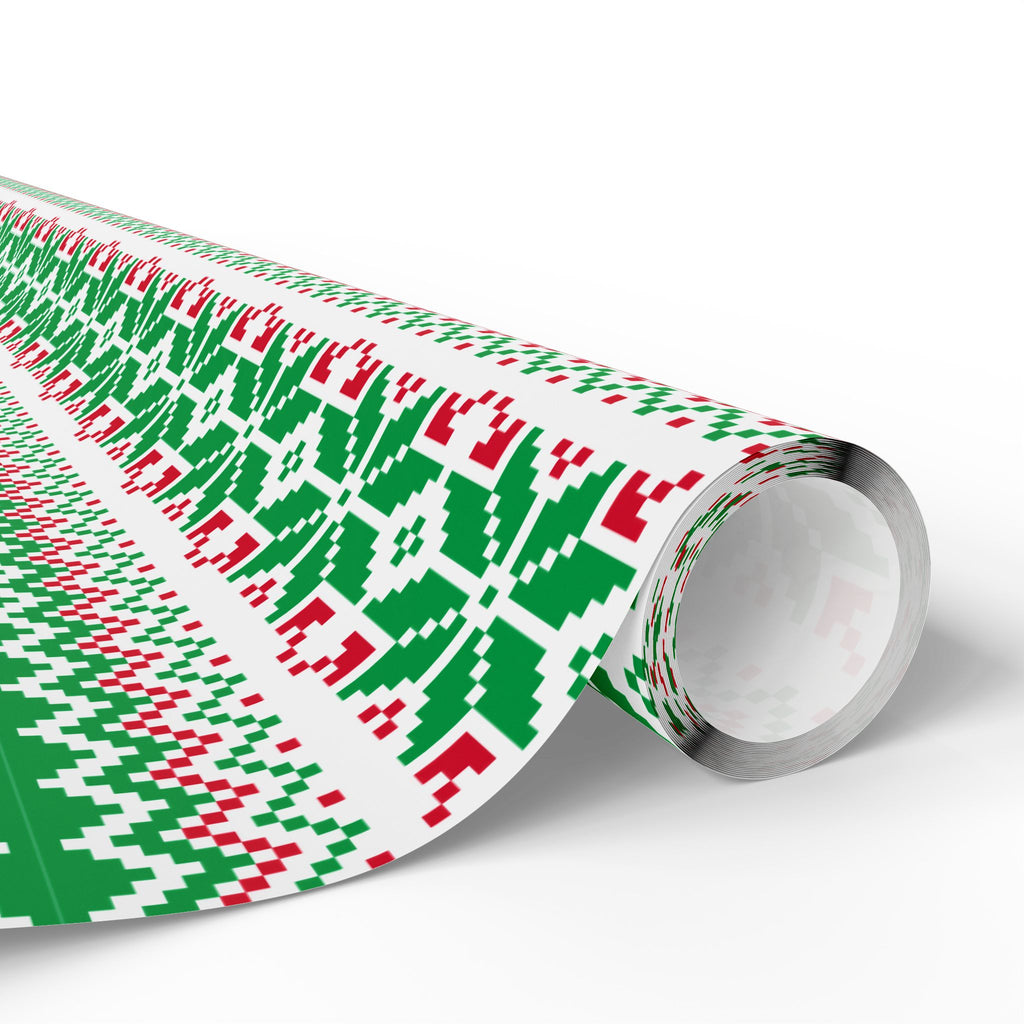 Christmas Ugly Green Snowflakes Wrapping Paper | Holiday Gift Wrapping Paper Roll