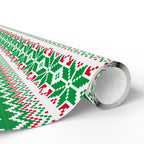 Christmas Ugly Green Snowflakes Wrapping Paper | Holiday Gift Wrapping Paper Roll