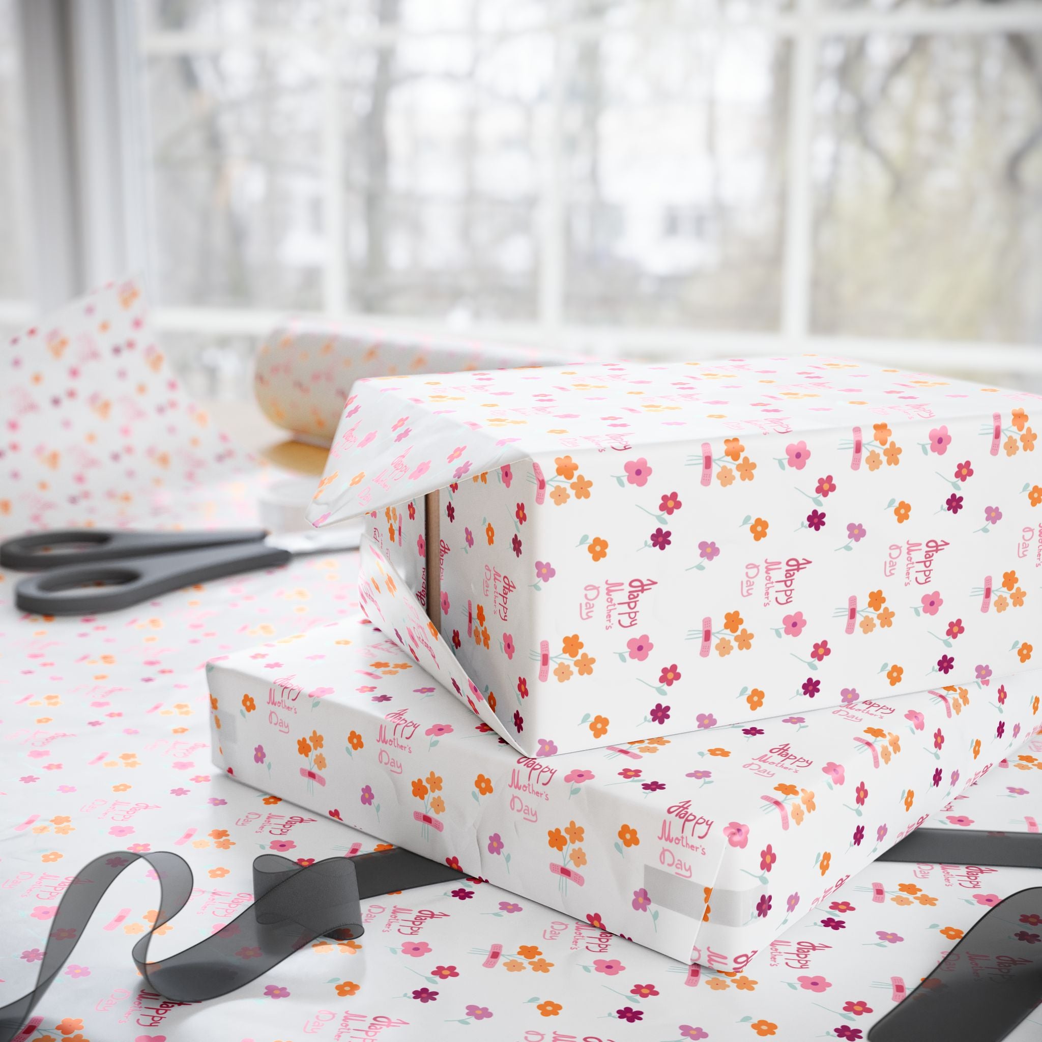 Mother's Day Petunias Wrapping Paper - Holiday Gift Wrapping Paper Roll