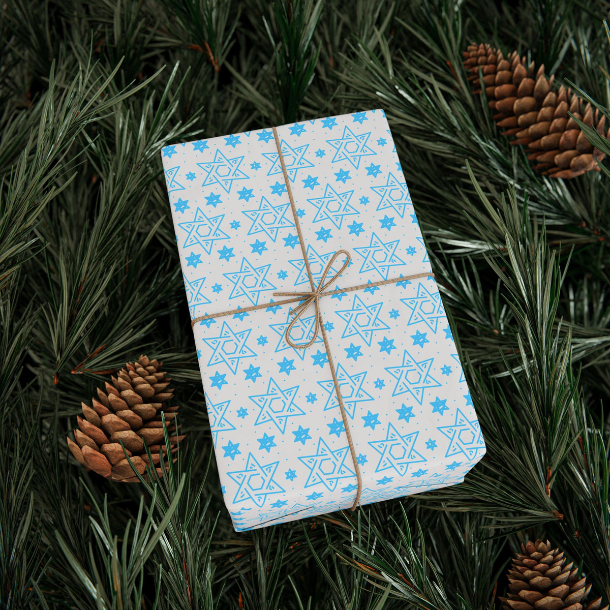 Hanukkah Magen Star Wrapping Paper | Holiday Gift Wrapping Paper Roll