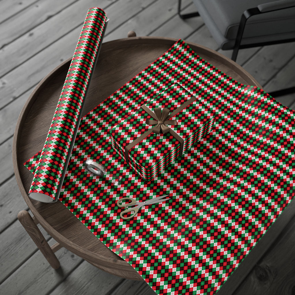 Argyle Design 017 Wrapping Paper - Holiday Gift Wrapping Paper Roll
