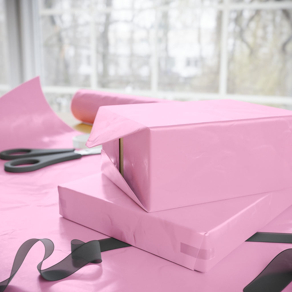 Solid Pastel Pink Wrapping Paper - Holiday Gift Wrapping Paper Roll