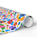 Day of the Dead White Sacred Heart Wrapping Paper | Holiday Gift Wrapping Paper Roll