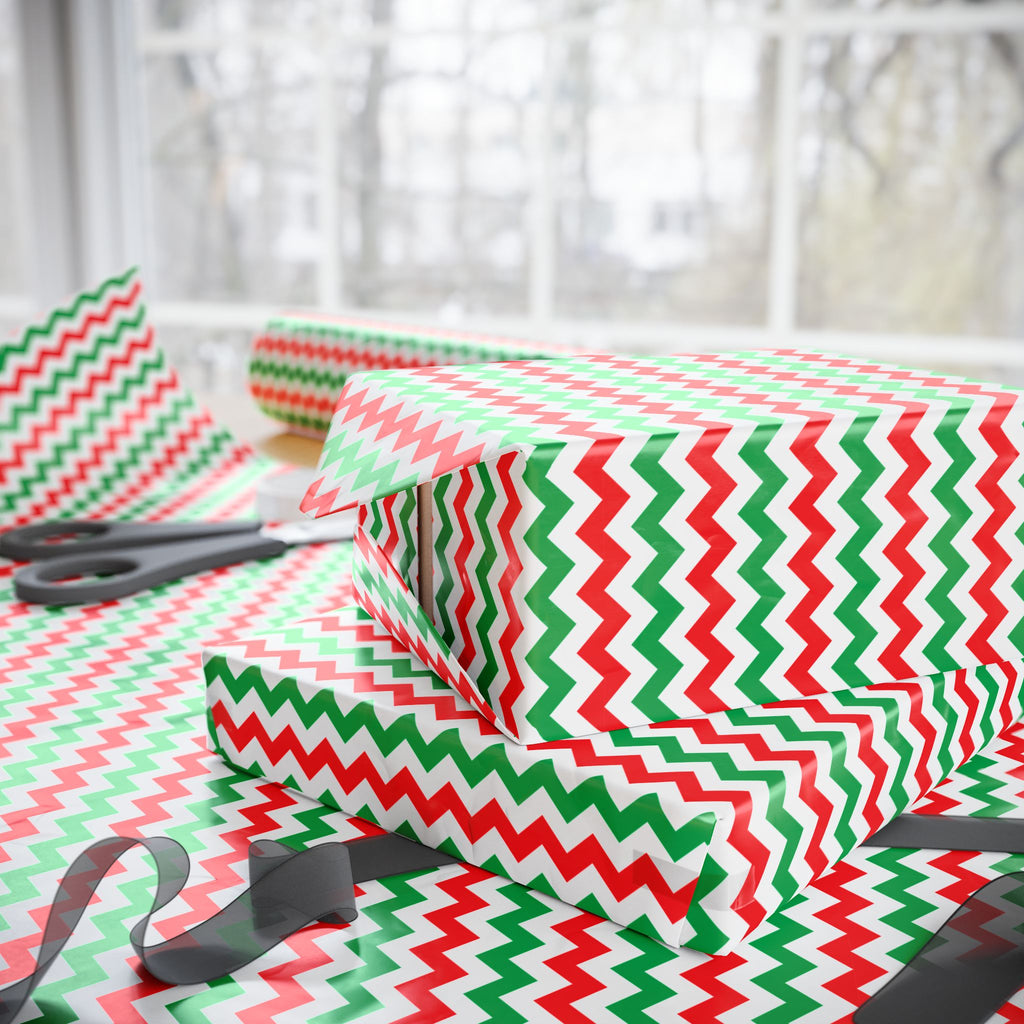 Christmas Chevron Wrapping Paper | Holiday Gift Wrapping Paper Roll