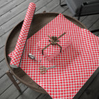 Christmas Red Checkerboard Icons Wrapping Paper | Holiday Gift Wrapping Paper Roll