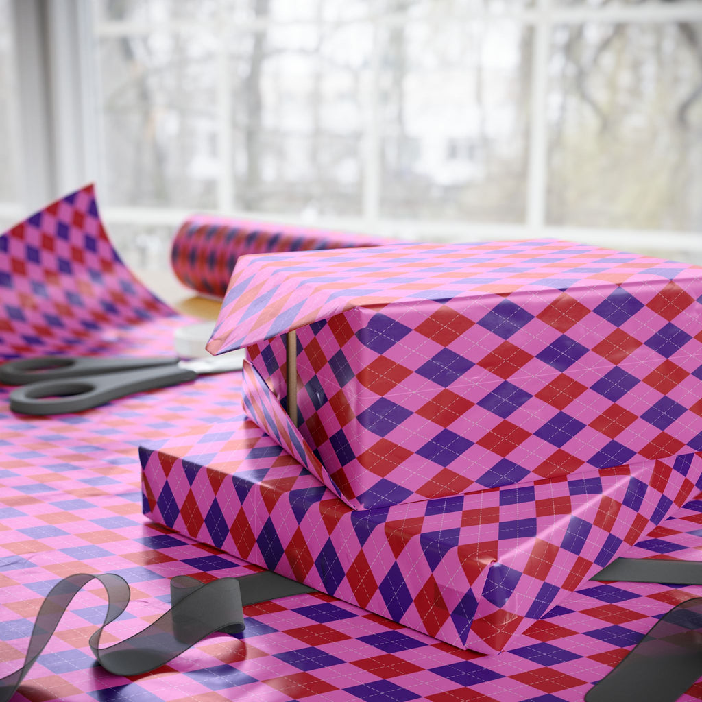 Argyle Design 022 Wrapping Paper - Holiday Gift Wrapping Paper Roll