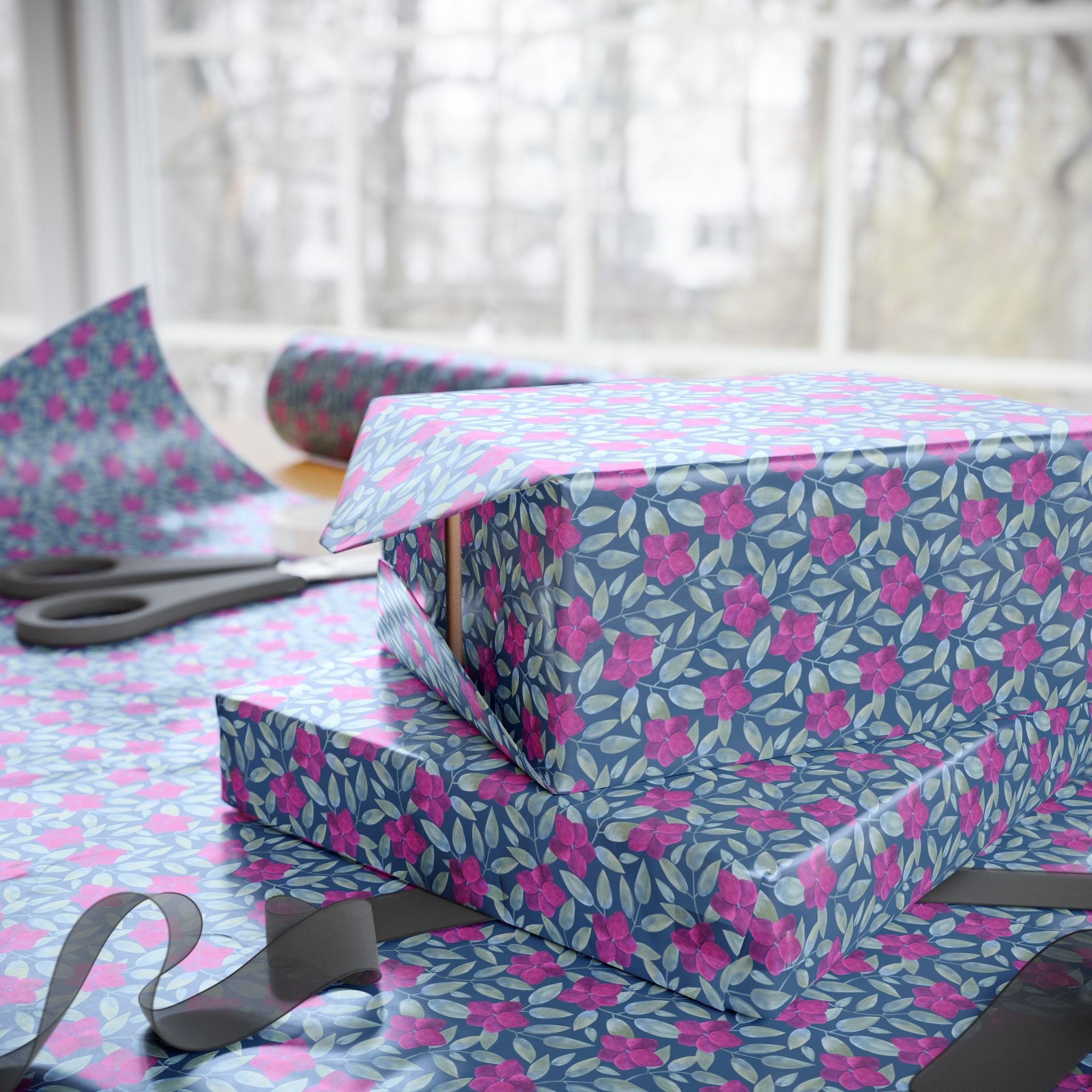 Floral Design 021 Wrapping Paper - Holiday Gift Wrapping Paper Roll