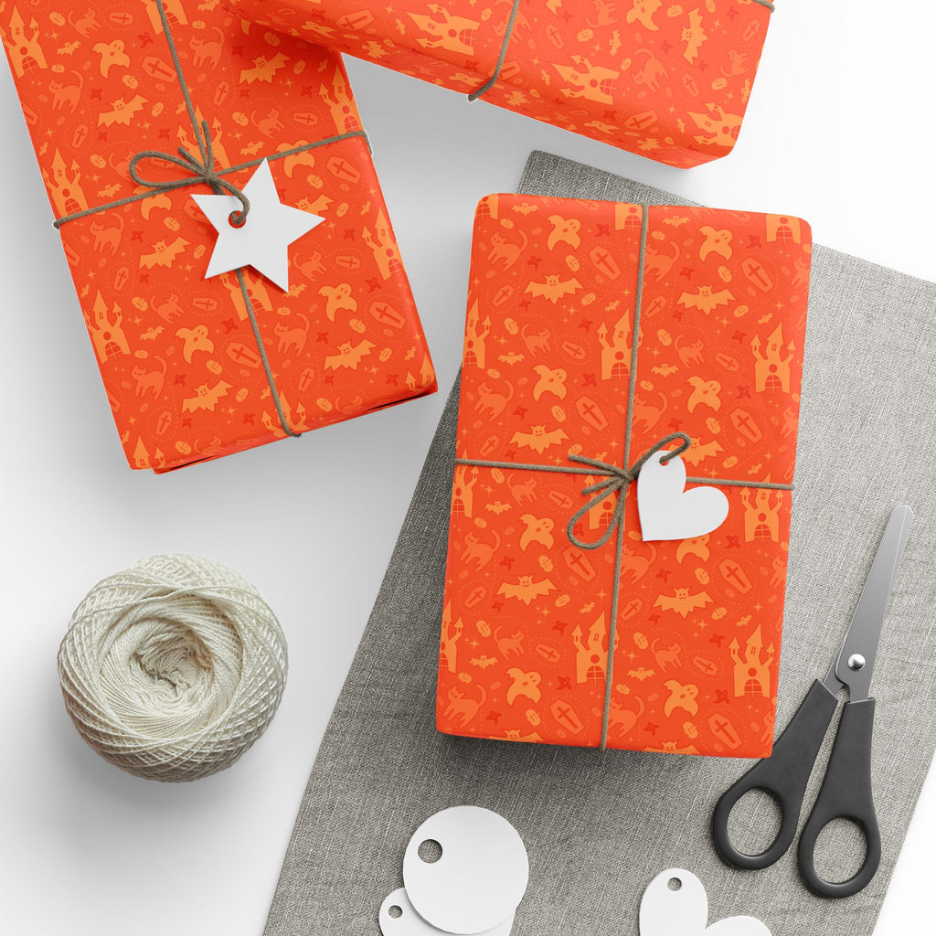 Halloween Haunted House Wrapping Paper | Holiday Gift Wrapping Paper Roll