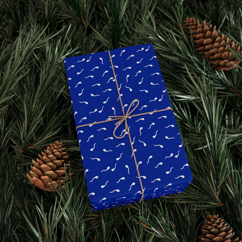 NSFW Late Night Swimmers on Blue Wrapping Paper - Holiday Gift Wrapping Paper Roll