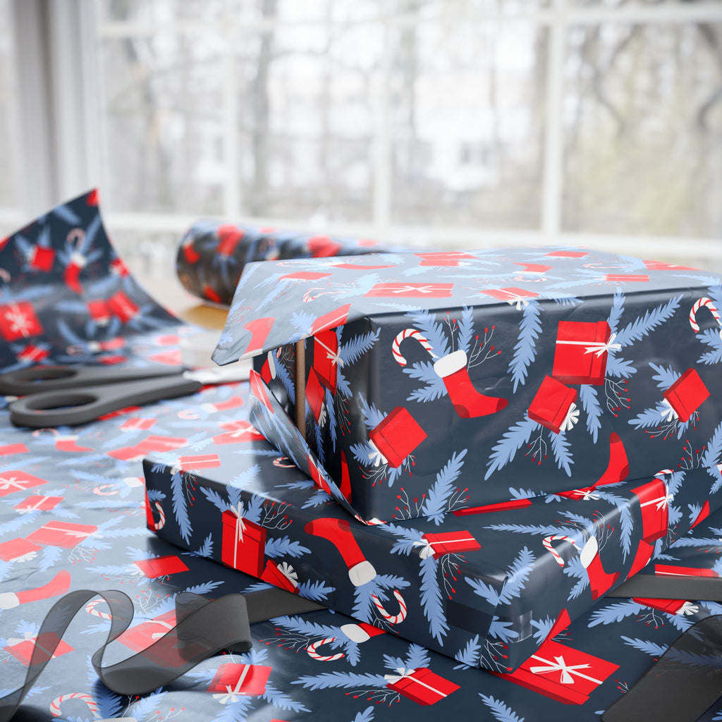 Christmas Blue Spruce Gifts Wrapping Paper | Holiday Gift Wrapping Paper