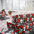 Day of the Dead Bones & Roses Wrapping Paper | Holiday Gift Wrapping Paper Roll