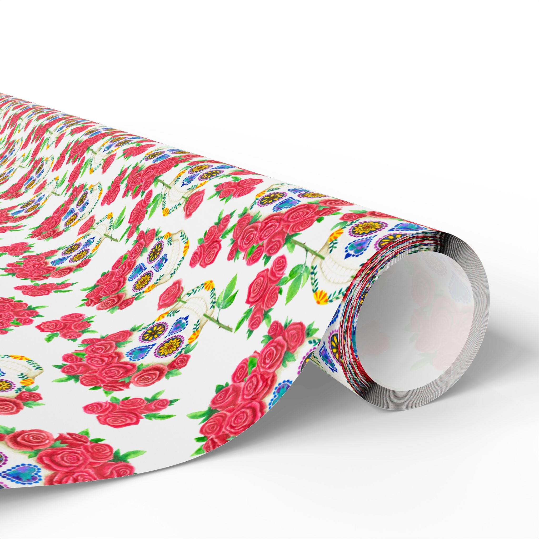 Day of the Dead Crown of Roses Wrapping Paper | Holiday Gift Wrapping Paper Roll