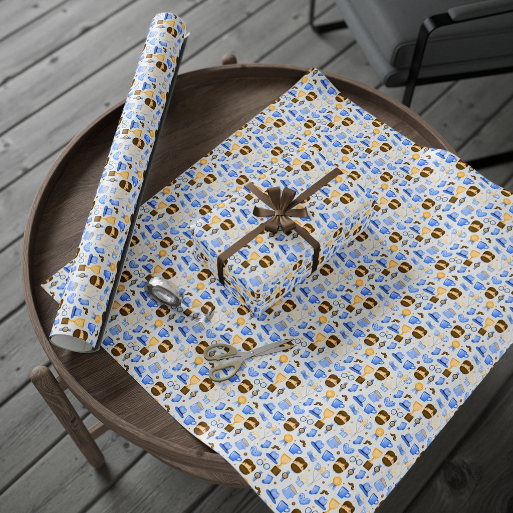 Father's Day Dad Balloon Wrapping Paper - Holiday Gift Wrapping Paper Roll