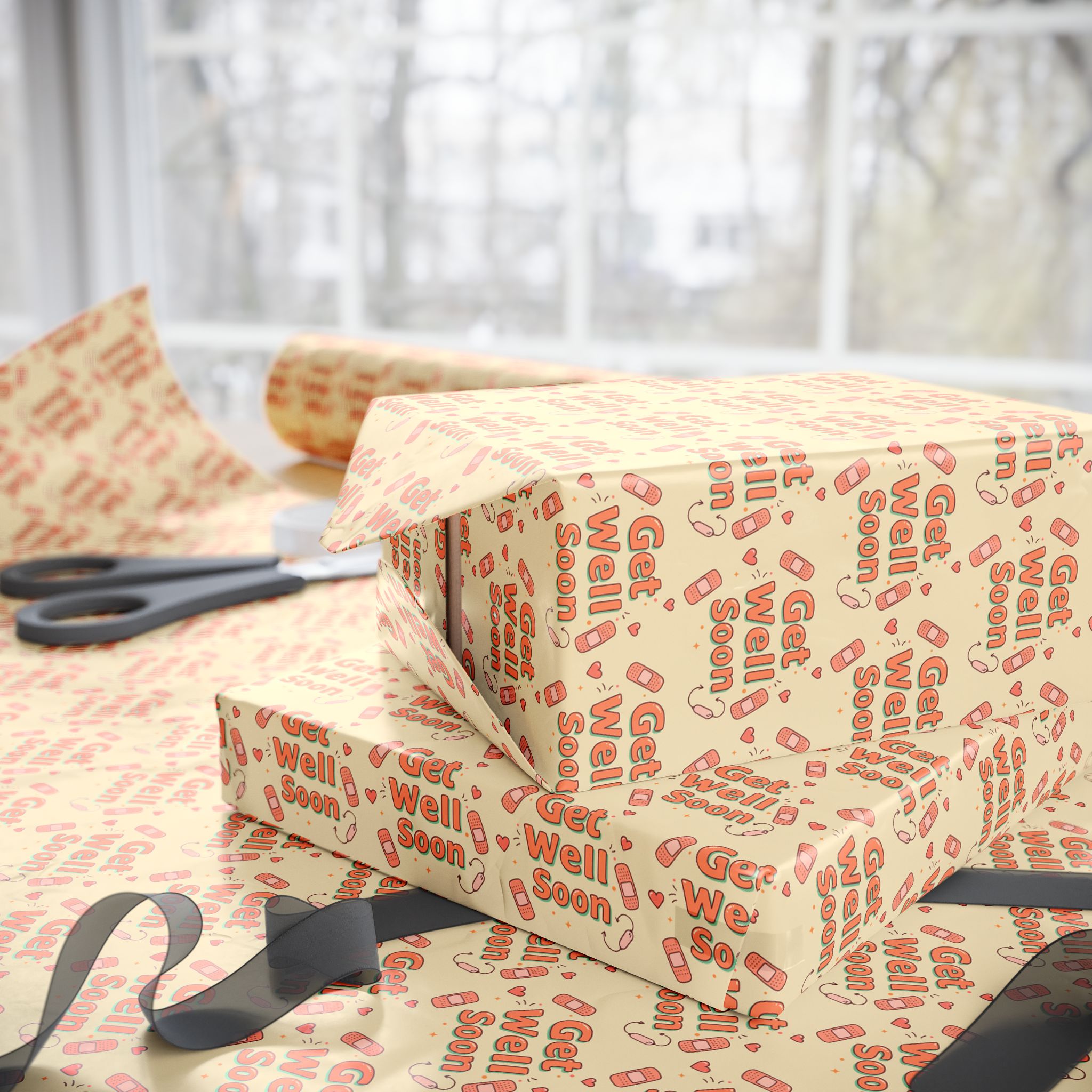 Get Well Soon Wrapping Paper Design 021 | Holiday Gift Wrapping Paper Roll