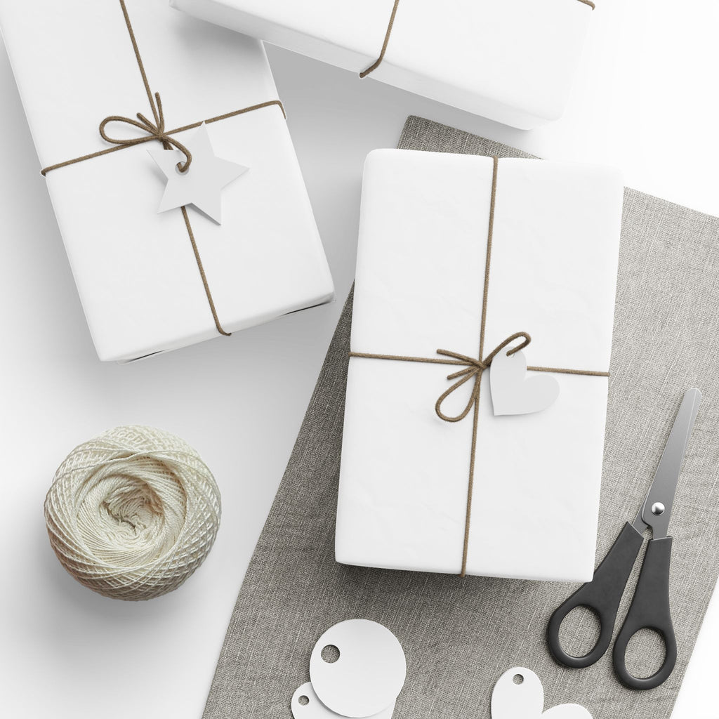 Solid White Wrapping Paper - Holiday Gift Wrapping Paper Roll
