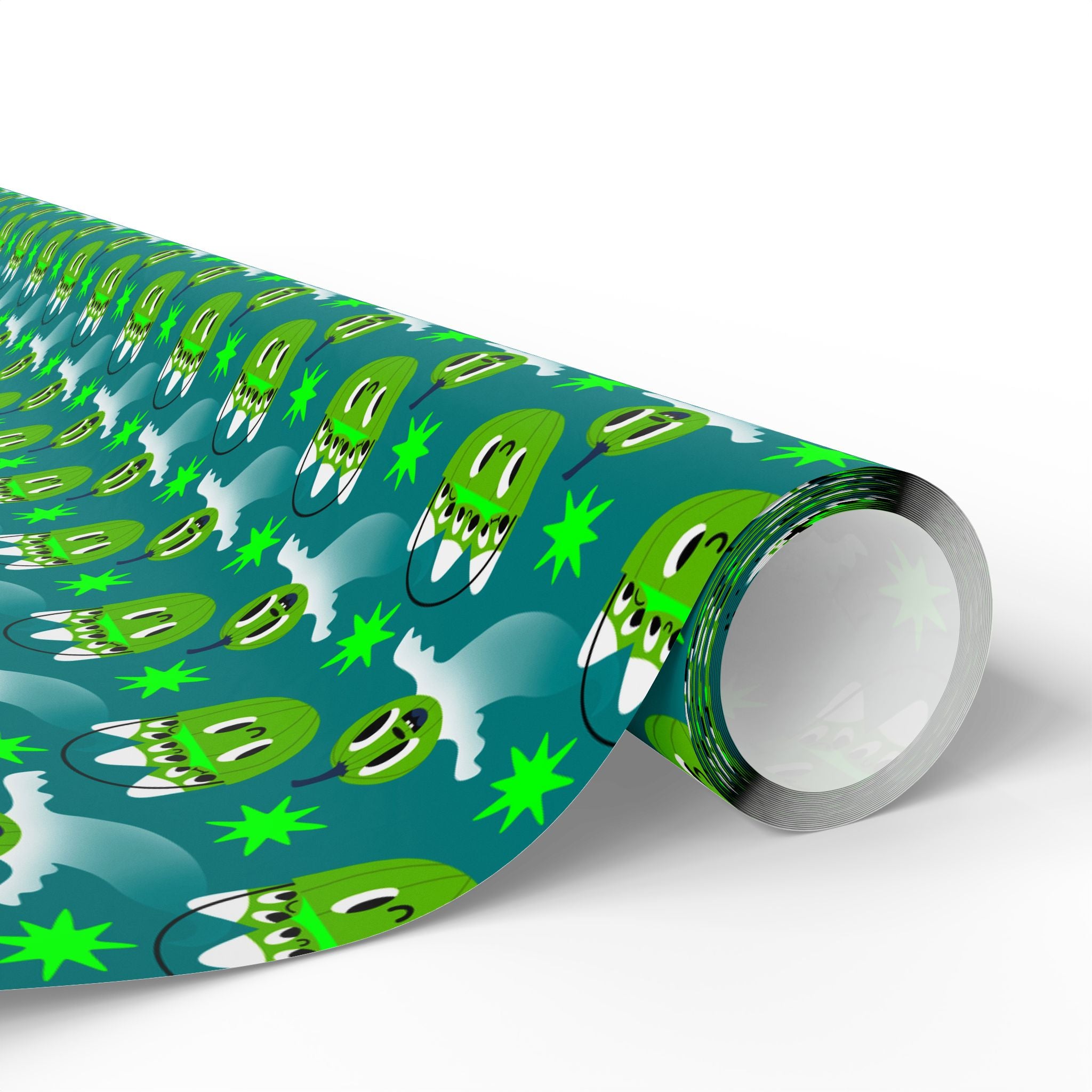 Halloween Green Candy Corn Wrapping Paper | Holiday Gift Wrapping Paper Roll