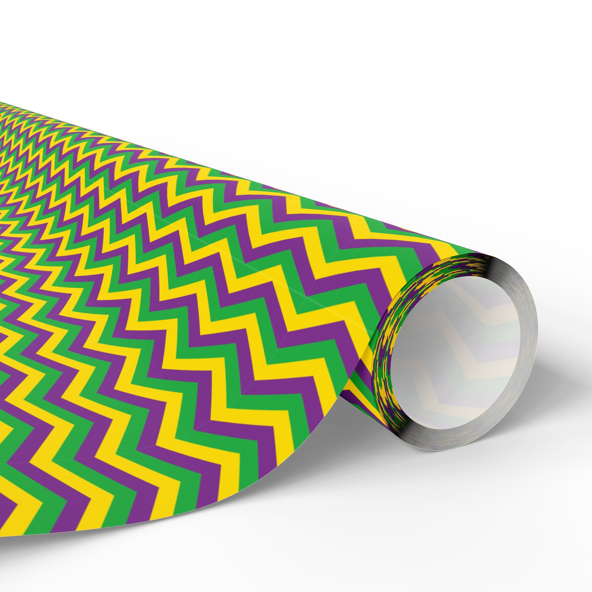Mardis Gras Chevron Wrapping Paper | Holiday Gift Wrapping Paper Roll