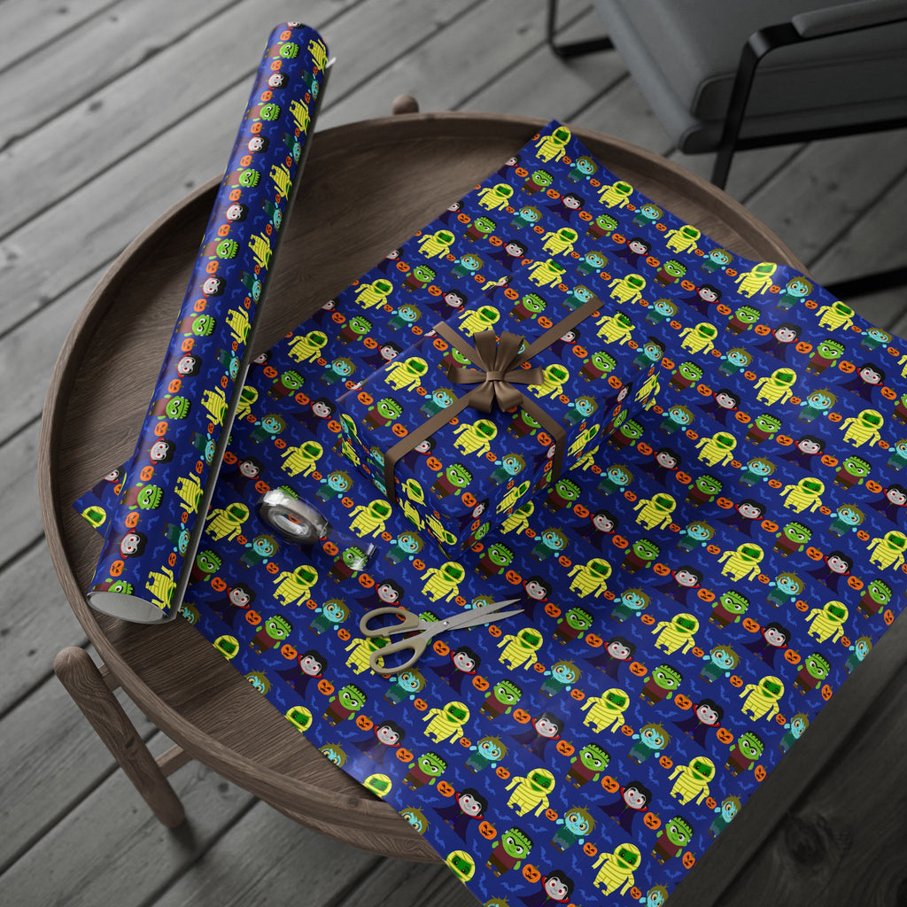 Halloween Monsters Row Wrapping Paper | Holiday Gift Wrapping Paper