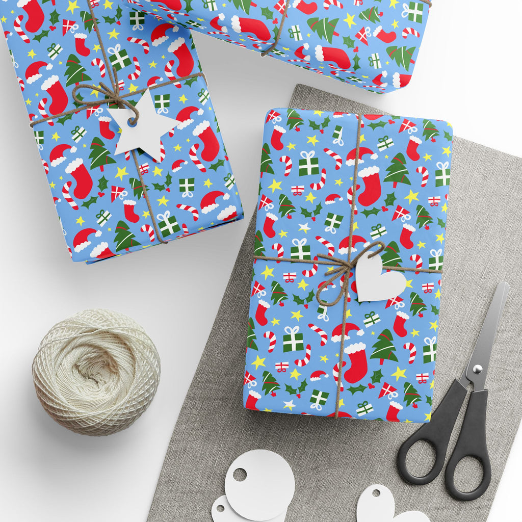 Christmas White Ribbon Wrapping Paper | Holiday Gift Wrapping Paper Roll