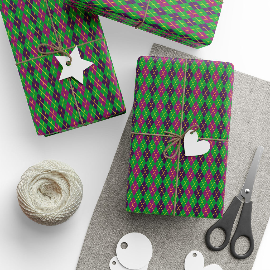Argyle Design 002 Wrapping Paper - Holiday Gift Wrapping Paper Roll