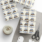 Father's Day Mustache Heart Wrapping Paper - Holiday Gift Wrapping Paper Roll