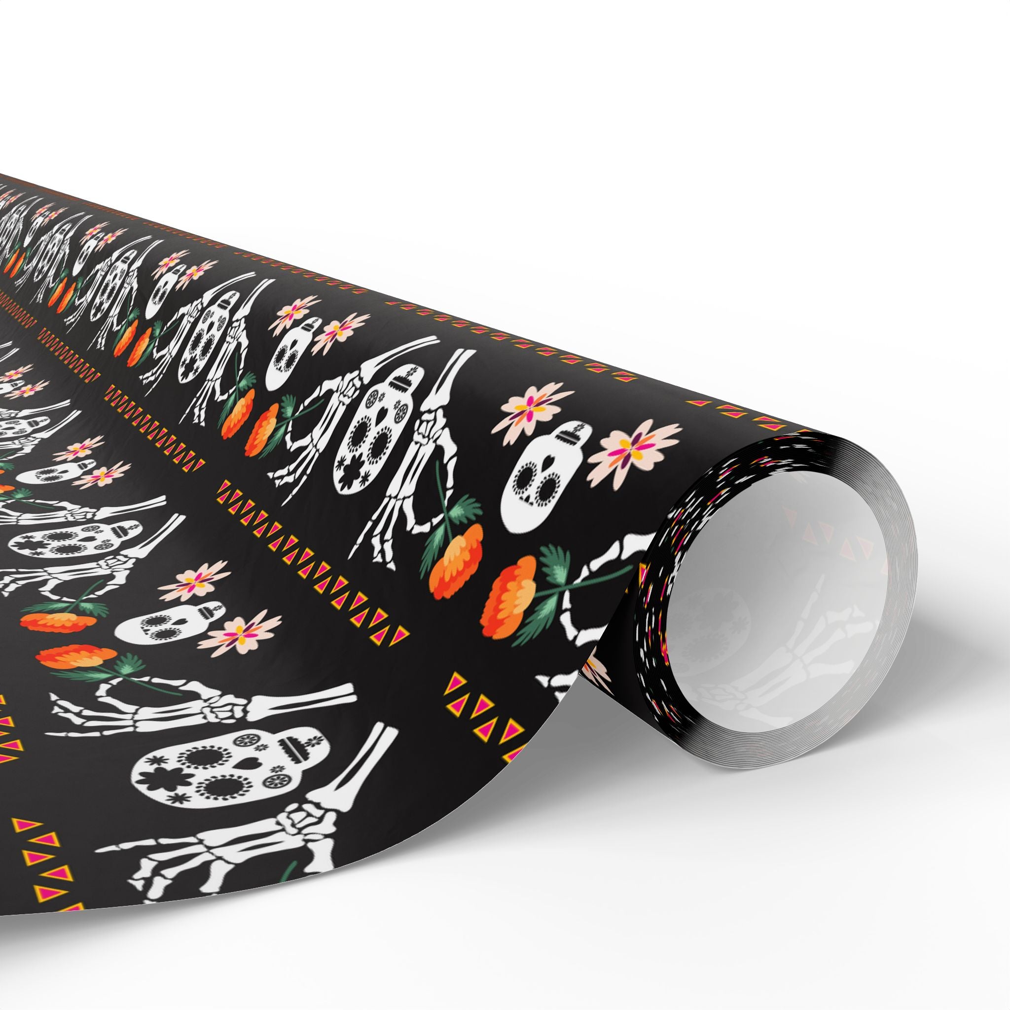 Day of the Dead Divided Marigolds Wrapping Paper | Holiday Gift Wrapping Paper Roll