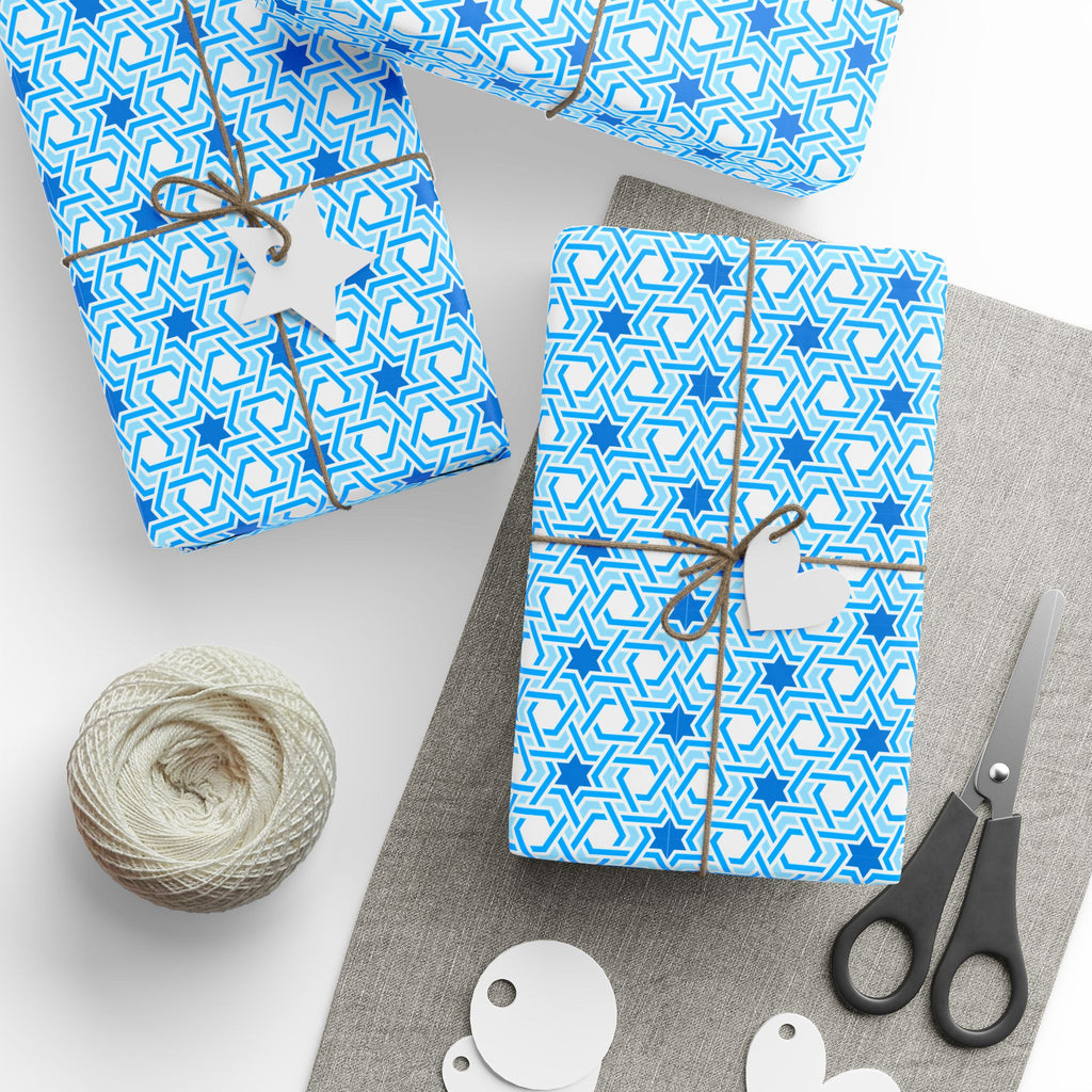 Hanukkah Tangled Menorah Wrapping Paper | Holiday Gift Wrapping Paper Roll