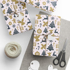 Christmas Reindeer Angels Wrapping Paper | Holiday Gift Wrapping Paper Roll
