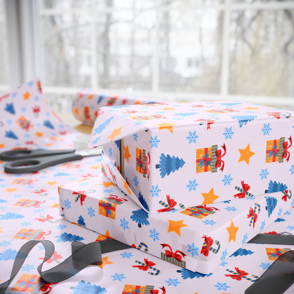 Christmas Colorful Canes Wrapping Paper | Holiday Gift Wrapping Paper Roll