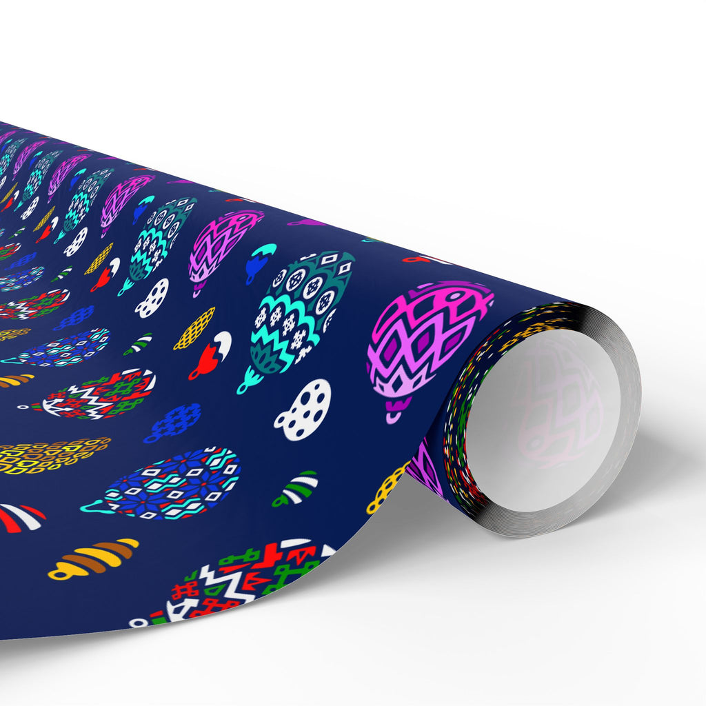 Christmas Stained Glass Ornaments Wrapping Paper | Holiday Gift Wrapping Paper Roll